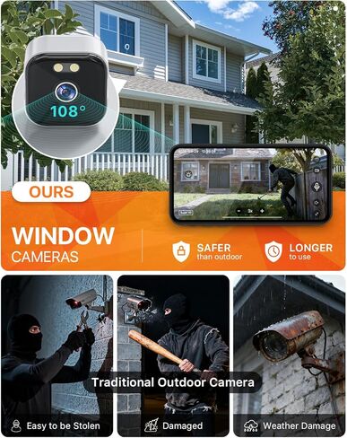 كاميرا نافذة 2K مع بطاقة SD سعة 32 جيجابايت، رؤية ليلية AI 5G/2.4G WiFi كاميرا داخلية لأمن المنزل في الهواء الطلق، نافذة AI مضادة للتوهج واكتشاف الحركة وتطبيق 20+ صفارات الإنذار، محادثة صوتية ثنائية الاتجاه - حزمة واحدة in Saudi Arabia