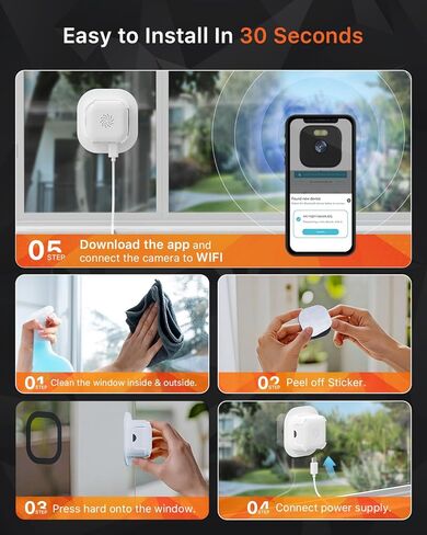 كاميرا نافذة 2K مع بطاقة SD سعة 32 جيجابايت، رؤية ليلية AI 5G/2.4G WiFi كاميرا داخلية لأمن المنزل في الهواء الطلق، نافذة AI مضادة للتوهج واكتشاف الحركة وتطبيق 20+ صفارات الإنذار، محادثة صوتية ثنائية الاتجاه - حزمة واحدة in Saudi Arabia