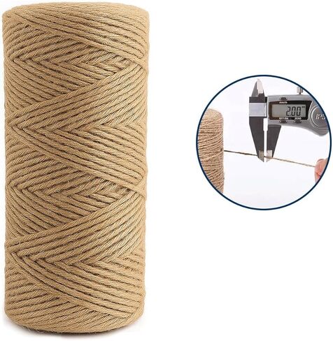 2 حزمة خيوط الجوت الطبيعية ، سميكة 2 مم ، 1600 قدم (800 قدم/لفة) ، سلسلة بنية لصياغة ، البستنة ، تغليف الهدايا ، ماكرامي ، ديكور المنزل DIY (2) in Kuwait
