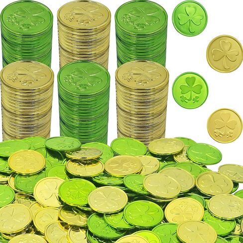 شركة Dreidel St. Patrick's Shamrock البلاستيكية ، والتعليم الأخضر والذهبي التعليمي والفصول الدراسية هي حفلة - (حزمة 50) in Kuwait