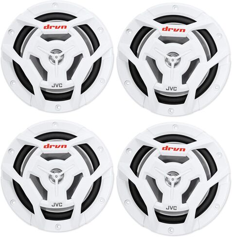 (4) JVC CS-DR6201MW 6.5" 600 Watt 2-Way Coaxial Marine Waterproof Boat Speakers in Saudi Arabia