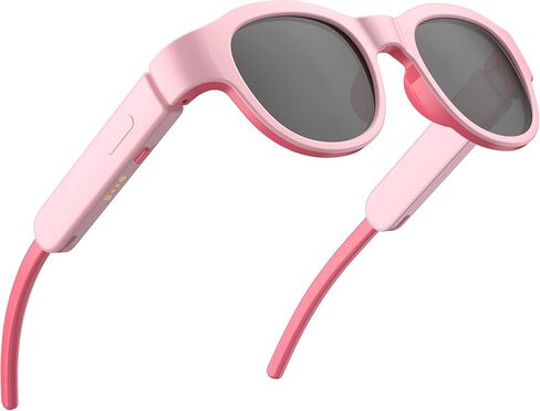Kids Smart Bluetooth Audio Glasses with LED Lights, Open-Ear Stereo Sound, Touch Controls, Magnetic Charging, for kids4-12 Years,Girl Gifts (Pink) in Saudi Arabia