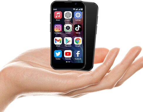 Mini Phone 3.0" HD Touch Screen Mini Smartphone World's Smallest Unlocked Android Compact Mobile Phone for Kids & Students Cell Phone wih GPS Dual SIM Face ID 2GB+16GB Pink in Saudi Arabia