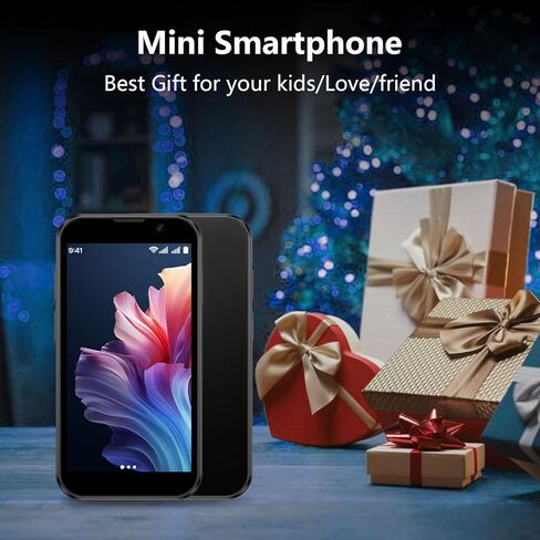 Mini Phone 3.0" HD Touch Screen Mini Smartphone World's Smallest Unlocked Android Compact Mobile Phone for Kids & Students Cell Phone wih GPS Dual SIM Face ID 2GB+16GB Pink in Saudi Arabia