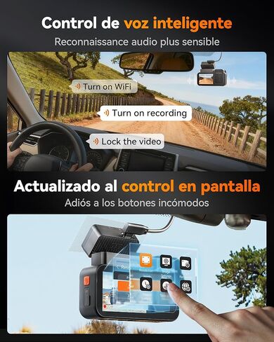 WOLFBOX X5 Duo 4K+2.5K Dash Cam مضادة للاهتزاز، 8MP STARVIS 2 IMX678 IMX675، كاميرا سيارة مزدوجة أمامية وخلفية، 5.8 جيجا هرتز Wi-Fi GPS، متضمنة بطاقة 64 جيجابايت، التحكم الصوتي، شاشة تعمل باللمس، وضع ركن السيارة in Saudi Arabia