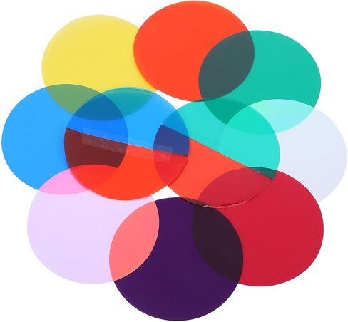 10 Pcs Colored Gel Filters for Lighting, Self-Adhesive Color Correction Film Sheets, Led Lamp Film for Home Decor, Party, Outdoor Landscape in Saudi Arabia