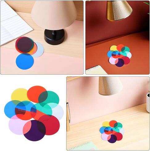 10 Pcs Colored Gel Filters for Lighting, Self-Adhesive Color Correction Film Sheets, Led Lamp Film for Home Decor, Party, Outdoor Landscape in Saudi Arabia