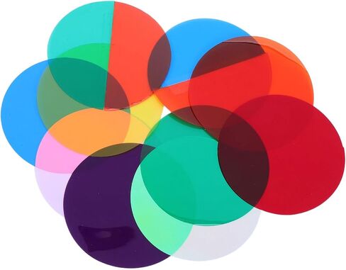 10 Pcs Colored Gel Filters for Lighting, Self-Adhesive Color Correction Film Sheets, Led Lamp Film for Home Decor, Party, Outdoor Landscape in Saudi Arabia
