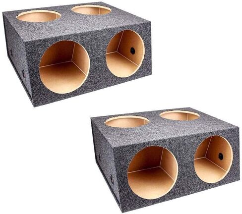 Q Power 4 Hole 12 Inch Sealed Divided Speaker Box Subwoofer Enclosure (2 Pack) in Saudi Arabia
