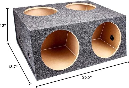 Q Power 4 Hole 12 Inch Sealed Divided Speaker Box Subwoofer Enclosure (2 Pack) in Saudi Arabia
