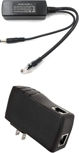 PoE Texas IEEE 802.3af 12v Splitter وPoe Texas PoE Injector - منفذ واحد للطاقة عبر محول PoE السلبي عبر إيثرنت (طاقة متكاملة PoE مصنفة من UL) in Kuwait