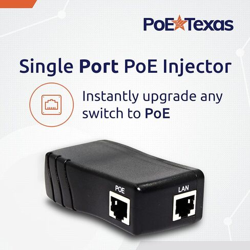 PoE Texas IEEE 802.3af 12v Splitter وPoe Texas PoE Injector - منفذ واحد للطاقة عبر محول PoE السلبي عبر إيثرنت (طاقة متكاملة PoE مصنفة من UL) in Kuwait
