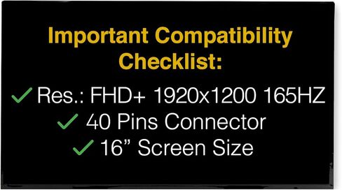 شاشة بديلة لشاشة NE160WUM-NX2 V18.0 40 Pins FHD + 1920x1200 Matte LCD LED مع الأدوات والشريط in Kuwait