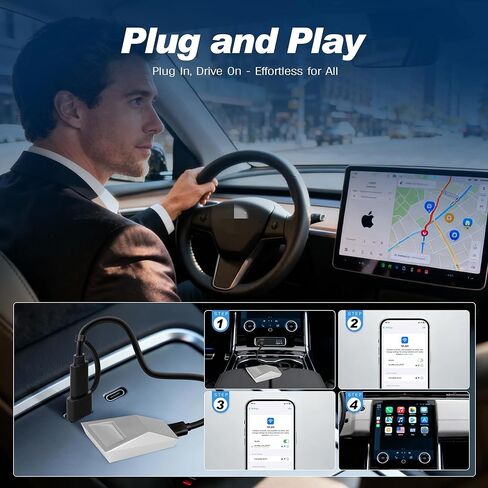 Tesla Cybertruck Exterior, Wireless CarPlay Adapter for Apple iPhone & Android Auto, Wired to Wireless CarPlay, Converter for Android 11+ and iOS 10+, Instant Auto-Connect, No Latency in Saudi Arabia