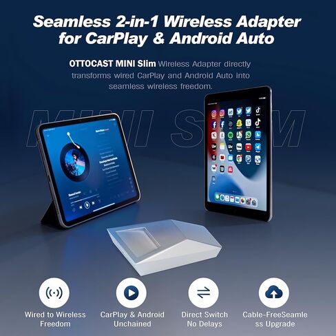 Tesla Cybertruck Exterior, Wireless CarPlay Adapter for Apple iPhone & Android Auto, Wired to Wireless CarPlay, Converter for Android 11+ and iOS 10+, Instant Auto-Connect, No Latency in Saudi Arabia