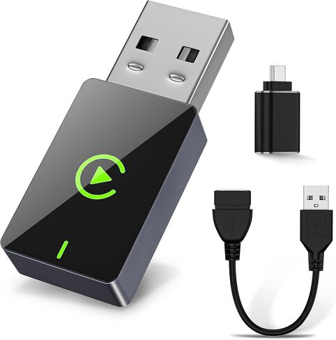 Wireless CarPlay Adapter for iPhone,Compact Design Car Adapter Convert Wired Apple CarPlay to Wireless with USB/USB C Port,Plug and Play,Fast and Stable Connection Compatible with iOS 10+/ iPhone 6+ in Saudi Arabia