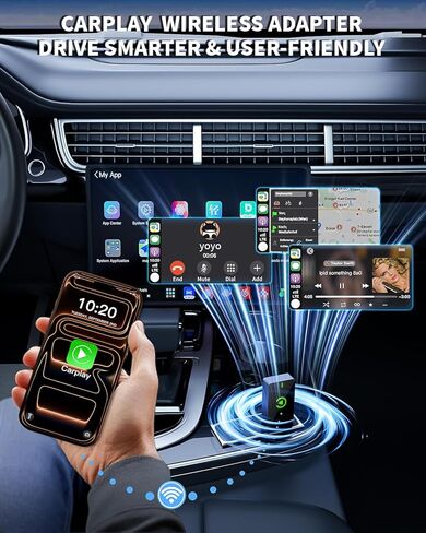 Wireless CarPlay Adapter for iPhone,Compact Design Car Adapter Convert Wired Apple CarPlay to Wireless with USB/USB C Port,Plug and Play,Fast and Stable Connection Compatible with iOS 10+/ iPhone 6+ in Saudi Arabia