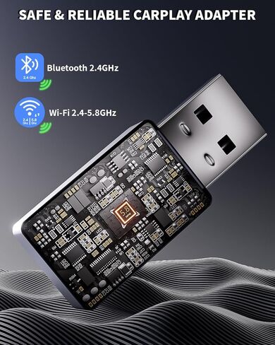 Wireless CarPlay Adapter for iPhone,Compact Design Car Adapter Convert Wired Apple CarPlay to Wireless with USB/USB C Port,Plug and Play,Fast and Stable Connection Compatible with iOS 10+/ iPhone 6+ in Saudi Arabia