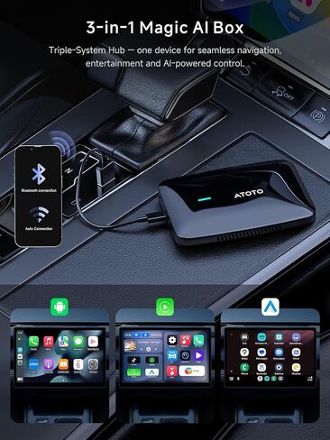 صندوق Magic CarPlay، محول CarPlay اللاسلكي يدعم بطاقة Netflix/YouTube/TF، AI Box Carplay، التوصيل والتشغيل، Drivechat مع مهارات الذكاء الاصطناعي، واي فاي مزدوج، بلوتوث، يناسب سيارات CarPlay السلكية OEM (4 جيجابايت + 32 جيجابايت) in Kuwait