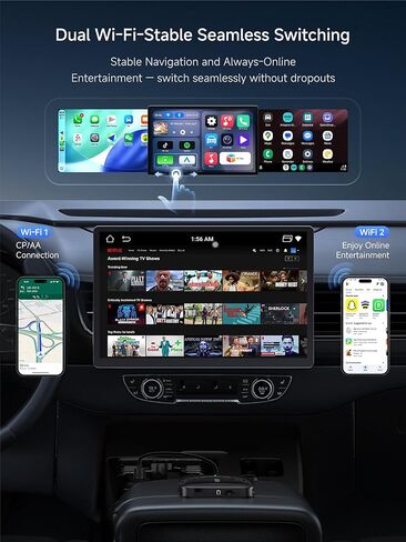 صندوق Magic CarPlay، محول CarPlay اللاسلكي يدعم بطاقة Netflix/YouTube/TF، AI Box Carplay، التوصيل والتشغيل، Drivechat مع مهارات الذكاء الاصطناعي، واي فاي مزدوج، بلوتوث، يناسب سيارات CarPlay السلكية OEM (4 جيجابايت + 32 جيجابايت) in Kuwait