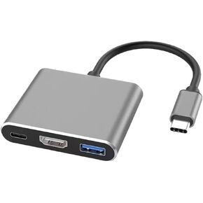 محول USB C إلى HDMI متوافق مع V/GA ​​TY>pe محول رقمي AV متعدد المنافذ 3 إلى 4K 1080P لـ (1 رمادي 3 في 1) in Kuwait
