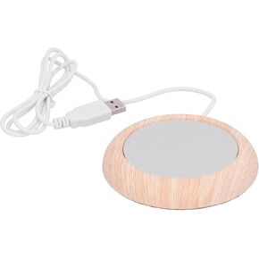 Keenso USB Powered Heater Coaster for Safe Heating of Cups, Suitable for Tableware, Light Wood Grain Color in Kuwait