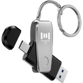 محرك فلاش MOSDART 32 جيجا USB3.0 نوع C 2 في 1 OTG مع سلسلة مفاتيح، لهواتف iPhone15،16،17 وهواتف Android وiPad وMacBook وأجهزة الكمبيوتر المحمولة، فضي in Kuwait