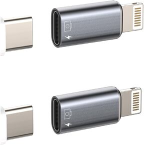 for iPhone OTG Adapter Audio Headphone Dongle (2Pack)USB C Female to Lightning Male Charger Data Sync Converter Type-C Camera Card Reader Flash Drive Mouse Keyboard for Apple 14 13 12 Pro Max for iPad in Saudi Arabia