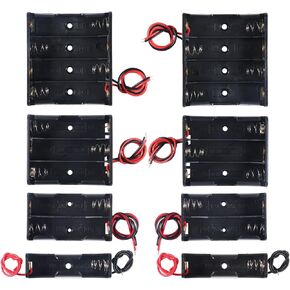 15PCS AA Battery Holder Bundle with Wire 2A Battery Holder Case 1.5V, 1 x 1.5V Series DIY Battery Storage Boxes, 1 Slot Black Plastic Batteries Case for AA Battery in Saudi Arabia