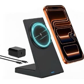 for iPhone Charger Stand – Magnetic Charger for iPhone 17/16/15/14/13/12 Series with 20W Fast Wireless Charging, Strong Magnet, Stable Phone Stand Charger for Desk & Bedside in Saudi Arabia