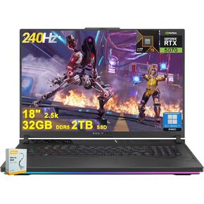 لاب توب الألعاب ASUS ROG Strix G18 G814 | 18 بوصة 2560x1600 240 هرتز 100% DCI-P3 | AMD 16-core Ryzen 9 9955HX (>i9-14900HX) | 32 جيجابايت DDR5 4 تيرابايت SSD | GeForce RTX 5070 | RGB بإضاءة خلفية Wi-Fi6E Win11 مع ملحق DLCA in Kuwait