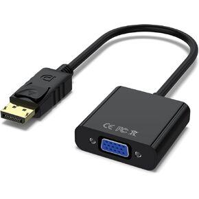 محول DisplayPort إلى VGA 1080P، محول DP إلى VGA أحادي الاتجاه مطلي بالذهب (ذكر إلى أنثى) متوافق مع الكمبيوتر، سطح المكتب، الكمبيوتر المحمول، الكمبيوتر الشخصي، الشاشة، جهاز العرض، HDTV، Lenovo، Dell، HP، ASUS in Kuwait