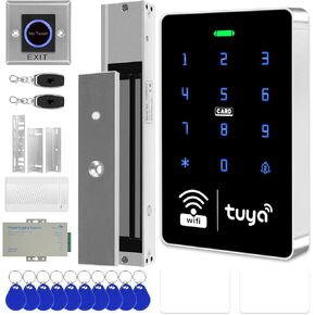 WiFi TUYA Complete Security Access System Kit with Waterproof RFID Touch Keypad Door Lock, Smart Remote Door Opener, App，600-Pound Electric Magnetic Lock + ZL, Metal Sensor Switch, Doorbel in Saudi Arabia