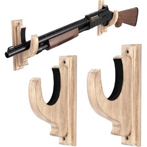 حامل مسدس على الحائط مكون من قطعتين من Little World - حامل مسدس عمودي على الحائط، شماعة خطافات مسدس للعرض العالمي للبنادق والبنادق والأقواس والسيف in Kuwait