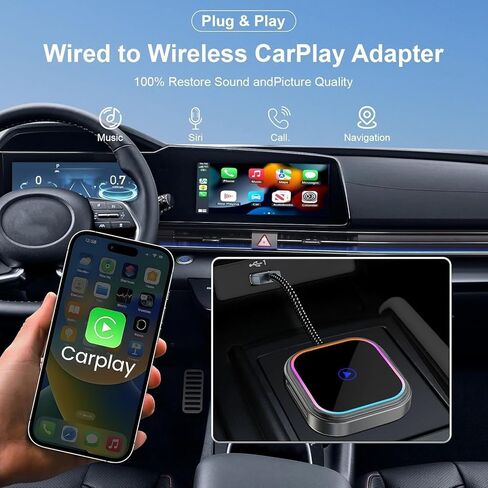 Wireless Carplay Adapter for Hyundai Kona 2017-2023 2024 2025, Effortlessly Convert Wired to Wireless CarPlay, Auto Adapter Car Play Dongle Accessories in Saudi Arabia