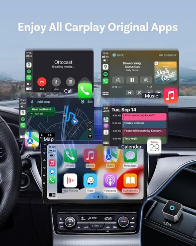 OTTOCAST Mini 3.0 (Pot) 2025 Wireless CarPlay & Android Auto 2 في 1 محول، التوصيل والتشغيل، 5 جيجا هرتز WiFi، اتصال تلقائي لأجهزة iPhone وAndroid، يناسب 98%+ OEM من سيارات CarPlay السلكية in Kuwait
