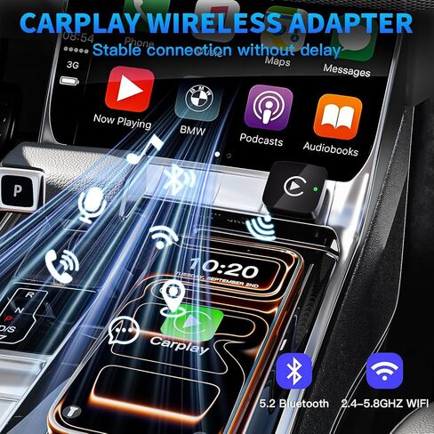 2 in 1 Wireless CarPlay and Android Auto Adapter for iPhone, Plug&Play Mini USB/USB C Car Play Adapter Fast and Stable Connection,No Delay Convert Wired to Wireless CarPlay for iPhone 8+/Android 11.0+ in Saudi Arabia