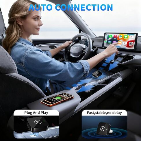 2 in 1 Wireless CarPlay and Android Auto Adapter for iPhone, Plug&Play Mini USB/USB C Car Play Adapter Fast and Stable Connection,No Delay Convert Wired to Wireless CarPlay for iPhone 8+/Android 11.0+ in Saudi Arabia