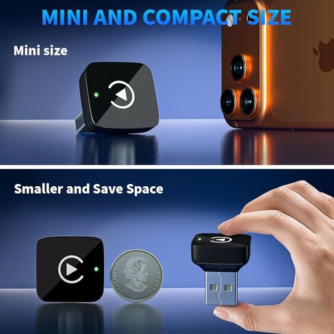 2 in 1 Wireless CarPlay and Android Auto Adapter for iPhone, Plug&Play Mini USB/USB C Car Play Adapter Fast and Stable Connection,No Delay Convert Wired to Wireless CarPlay for iPhone 8+/Android 11.0+ in Saudi Arabia
