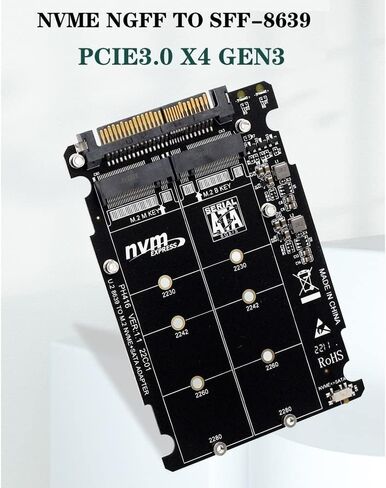محول M.2 SSD إلى U.2 2in1 M.2 NVMe و-Bus NGFF SSD إلى محول PCI-E U.2 SFF-8639 محول PCIe M2، بدون غلاف in Kuwait