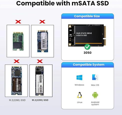 Slim Type 50Pin mSATA 3050 SSD 5x3cm to 2.5" SATA 3.0 22Pin Disk Adapter 6Gbps PCBA in Saudi Arabia
