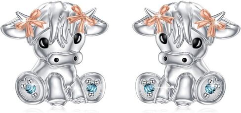 Cute Cow Stud Earrings for Women Milk Cow Dairy Cattle Animal Stud Earrings for Milk Lover in Saudi Arabia