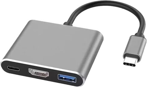 محول USB C إلى HDMI متوافق مع V/GA ​​TY>pe محول رقمي AV متعدد المنافذ 3 إلى 4K 1080P لـ (1 رمادي 3 في 1) in Kuwait