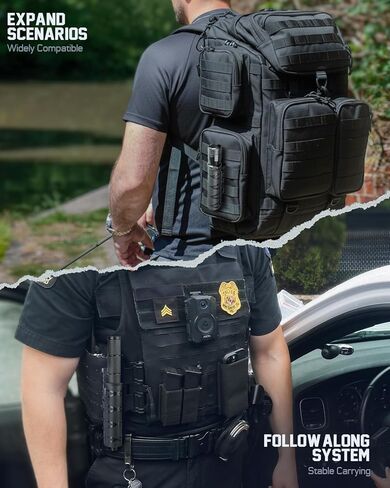 LIVANS Baton Holder for Duty Belt,Police Expandable Baton Holster Tactical,Retractable Baton Case Carrier Sheath Fit 21"-26" Telescopic Baton/1,2" Tube Dia Flashlight,Security Correctional LE Officer in Saudi Arabia