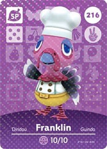 Franklin - Nintendo Animal Crossing Happy Home Designer Amiibo Card - 216 in Saudi Arabia