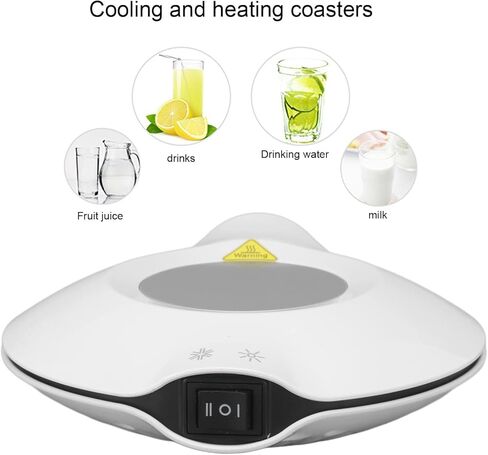 Tyenaza Coffee Warmer Constant Temperature Coasters Cooling Heating USB Warmer Cooler for Milk Tea Coffee Mug White in Saudi Arabia