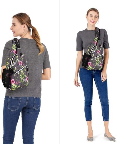 MOSISO Sling Backpack,Travel Hiking Daypack Periwinkle Crossbody Shoulder Bag, Gray in Saudi Arabia