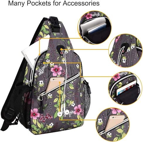 MOSISO Sling Backpack,Travel Hiking Daypack Periwinkle Crossbody Shoulder Bag, Gray in Saudi Arabia
