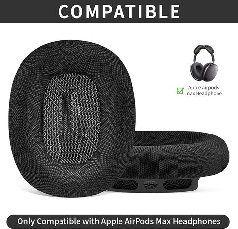 وسائد أذن بديلة لأجهزة Apple AirPods Max، وسائد إسفنجية ميموري مطورة مع نسيج متين، وعزل الصوت وتقليل الضوضاء، وملاءمة مغناطيسية قوية، ومقاومة للعرق، وراحة مسامية (رمادي فلكي) in Kuwait