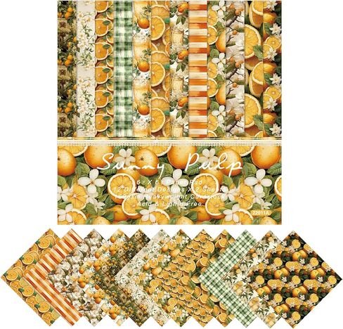 Fruit Themed Scrapbook Paper, 24 Sheets Summer Single -sided Pattern Papers 160GSM Square Decorative Cardstock Paper for Scrapbooking DIY Junk Journal Arts Crafts 6 inches (lemon) in Kuwait